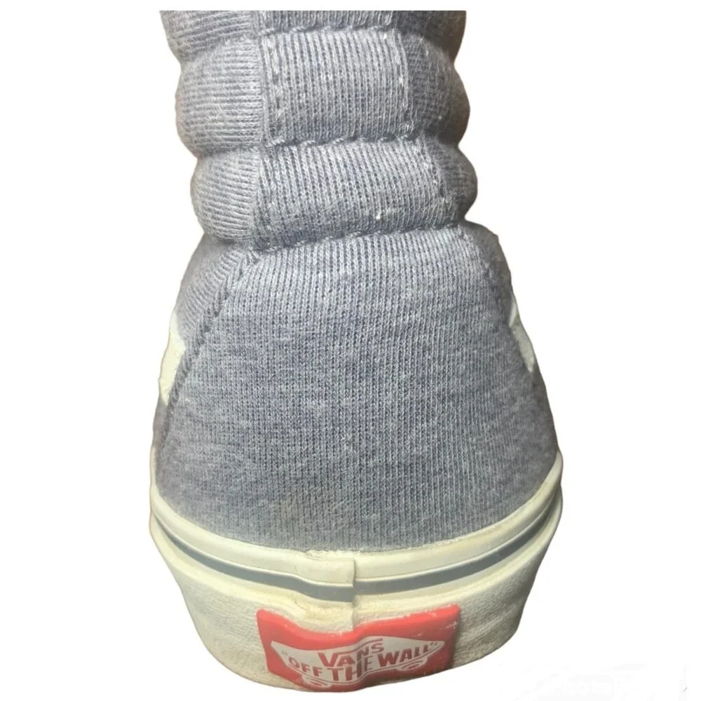VANS Sk8-Hi Jersey Fabric Shoes Gray White Size Men 5.5 Women 7